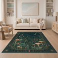 thumbnail image 1 of ODIKA 5'x7' Washable Area Rug Dark Botanical Nightscape Design Enchanted Forest with Moonlit Sky Motif for Dining Room, Under Table, Home Office, Non-Slip Chair-Friendly, 1 of 7