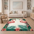 thumbnail image 1 of ODIKA 5'x7' Washable Area Rug Door Welcome Pcs Motif Plaid Border Hawaiian Frame Boho Layering for Dining Room, Under Table, Home Office, Non-Slip Chair-Friendly, 1 of 7