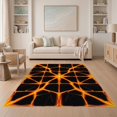 thumbnail image 1 of ODIKA 5'x7' Washable Area Rug Easy Care, Non-Shedding, Pet Friendly, Fissure Illusion Grid Motif Optical Cracked Volcanic Abstract Refined Structured for Small Living Room, Bedroom, 1 of 7