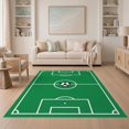 thumbnail image 1 of ODIKA 5'x7' Washable Area Rug Field Pitch Bold Goal Interactive Velvet Practice Football Soccer Refined for Small Living Room, Bedroom, Easy Care, Non-Shedding, Pet Friendly, 1 of 7