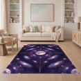 thumbnail image 1 of ODIKA 5'x7' Washable Area Rug Galaxy Glowing Cosmic Swirl Motif Constellation Purple Starry Refined Structured for Guest Room, Lounge, Apartment, Non-Slip Low Profile, Stain Resistant, 1 of 7