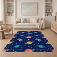 thumbnail image 1 of ODIKA 5'x7' Washable Area Rug Galaxy Stars Planetary Border Planets Themed Large Astronaut Refined Structured for Small Living Room, Bedroom, Easy Care, Non-Shedding, Pet Friendly, 1 of 7