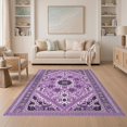 thumbnail image 1 of ODIKA 5'x7' Washable Area Rug Gothic Tie Dye Symmetrical Mystic Purple Swirl Ombre for Dining Room, Under Table, Home Office, Non-Slip Chair-Friendly, 1 of 7