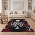 thumbnail image 1 of ODIKA 5'x7' Washable Area Rug Haunted Horror Eerie Spooky Gothic Border Mansion Bats Halloween Flowing Dynamic for Small Living Room, Bedroom, Easy Care, Non-Shedding, Pet Friendly, 1 of 7