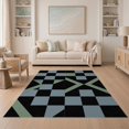 thumbnail image 1 of ODIKA 5'x7' Washable Area Rug Large Rectangular Block Alternating Grid Contemporary Blackrug for Small Living Room, Bedroom, Easy Care, Non-Shedding, Pet Friendly, 1 of 7