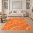 thumbnail image 1 of ODIKA 5'x7' Washable Area Rug Mid Abstract Century Curved Motifs Vibrant Palette Block Retro for Small Living Room, Bedroom, Easy Care, Non-Shedding, Pet Friendly, 1 of 7