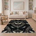 thumbnail image 1 of ODIKA 5'x7' Washable Area Rug Moth Gothic Mystical Galaxy Tarot Motif Witchy Death Academia Refined Structured for Guest Room, Lounge, Apartment, Non-Slip Low Profile, Stain Resistant, 1 of 7