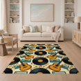thumbnail image 1 of ODIKA 5'x7' Washable Area Rug Music Sound Note Equipment Nostalgic Entertainment Round Movie for Guest Room, Lounge, Apartment, Non-Slip Low Profile, Stain Resistant, 1 of 7