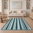 thumbnail image 1 of ODIKA 5'x7' Washable Area Rug Non-Slip, Chair-Friendly Faded Bands Distressed Abstract Detail Geometric Striped Vintage Refined for Dining Room, Under Table, Home Office, 1 of 7
