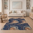 thumbnail image 1 of ODIKA 5'x7' Washable Area Rug Non-Slip, Chair-Friendly Front Door Vintage Fade Asymmetrical Swirl Contemporary Bedside for Dining Room, Under Table, Home Office, 1 of 7