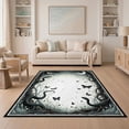 thumbnail image 1 of ODIKA 5'x7' Washable Area Rug Non-Slip, Chair-Friendly Gothic Snake Moth Mystic Witchy Vine Border Whimsical Witch Themed for Dining Room, Under Table, Home Office, 1 of 7