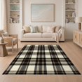 thumbnail image 1 of ODIKA 5'x7' Washable Area Rug Non-Slip, Chair-Friendly Handwoven Plaid Interlocking Checks With Striped Central Focus for Dining Room, Under Table, Home Office, 1 of 7