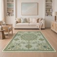 thumbnail image 1 of ODIKA 5'x7' Washable Area Rug Non-Slip, Chair-Friendly Oriental Ornamental Boho Accent Intricate Center Motif Style for Dining Room, Under Table, Home Office, 1 of 7
