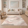 thumbnail image 1 of ODIKA 5'x7' Washable Area Rug Non-Slip, Chair-Friendly Pink Solid Abstract Boho Brushstroke Watercolor Blend Shaggy for Dining Room, Under Table, Home Office, 1 of 7