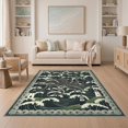 thumbnail image 1 of ODIKA 5'x7' Washable Area Rug Non-Slip, Chair-Friendly Rum Maritime Doormat Crushing Towers Stormy Ocean Waves Border for Dining Room, Under Table, Home Office, 1 of 7
