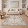 thumbnail image 1 of ODIKA 5'x7' Washable Area Rug Non-Slip, Low Pile, Stain Resistant Alfombra Boho Geometric Abstract Mosaic Vintage Sala Beige Para for Guest Room, Lounge, Apartment, 1 of 7