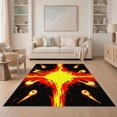 thumbnail image 1 of ODIKA 5'x7' Washable Area Rug Non-Slip, Low Pile, Stain Resistant Alfombra Gamepad Burst Motif Gamer Glowing Border Cracked Field for Guest Room, Lounge, Apartment, 1 of 7