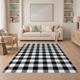 thumbnail image 1 of ODIKA 5'x7' Washable Area Rug Non-Slip, Low Pile, Stain Resistant Door Plaid Welcome Gingham Checkered Farmhouse Front Layered for Guest Room, Lounge, Apartment, 1 of 7