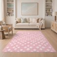 thumbnail image 1 of ODIKA 5'x7' Washable Area Rug Non-Slip, Low Pile, Stain Resistant Geometric Blush Trellis Solid Shaggy Look Minimalist Pink Interlocking Refined for Guest Room, Lounge, Apartment, 1 of 7