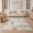 thumbnail image 1 of ODIKA 5'x7' Washable Area Rug Non-Slip, Low Pile, Stain Resistant Plush Large Geometric Contemporary Minimalist Farmhouse Neutral for Guest Room, Lounge, Apartment, 1 of 7