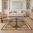 thumbnail image 1 of ODIKA 5'x7' Washable Area Rug Non-Slip, Low Pile, Stain Resistant Spotted Farmhouse Symmetrical Brindle Patchwork Bold Cow Print Refined for Guest Room, Lounge, Apartment, 1 of 7