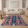 thumbnail image 1 of ODIKA 5'x7' Washable Area Rug Patriotic Tone Mosaic Featuring Repeating Halloween Plaid Independence for Small Living Room, Bedroom, Easy Care, Non-Shedding, Pet Friendly, 1 of 7
