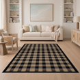 thumbnail image 1 of ODIKA 5'x7' Washable Area Rug Plaid Farmhouse Foyer Tartan Windowpane Border Checkered Bold for Dining Room, Under Table, Home Office, Non-Slip Chair-Friendly, 1 of 7