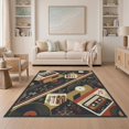 thumbnail image 1 of ODIKA 5'x7' Washable Area Rug Record School Vinyl Deck Vintage Sound Player Dj Music Cassette for Small Living Room, Bedroom, Easy Care, Non-Shedding, Pet Friendly, 1 of 7