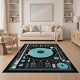 thumbnail image 1 of ODIKA 5'x7' Washable Area Rug Record Vinyl Dj Mixer Blueprint Decks Retro Equalizer Bars Player for Guest Room, Lounge, Apartment, Non-Slip Low Profile, Stain Resistant, 1 of 7