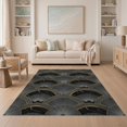 thumbnail image 1 of ODIKA 5'x7' Washable Area Rug Rugblack Geometric Composition Repeating Abstract Smalltan Rugsgold for Guest Room, Lounge, Apartment, Non-Slip Low Profile, Stain Resistant, 1 of 7