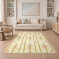 thumbnail image 1 of ODIKA 5'x7' Washable Area Rug School Door Pink Ribbon Yellow Pencil Academic Theme Cream Classroom for Small Living Room, Bedroom, Easy Care, Non-Shedding, Pet Friendly, 1 of 7