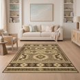 thumbnail image 1 of ODIKA 5'x7' Washable Area Rug Spotted Southwestern Geometric Abstract Patches Border Inspired Flowing Dynamic for Dining Room, Under Table, Home Office, Non-Slip Chair-Friendly, 1 of 7