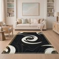 thumbnail image 1 of ODIKA 5'x7' Washable Area Rug Veined Gilded Border Streaks Flow Symmetrical Abstract Swirl Refined Structured for Small Living Room, Bedroom, Easy Care, Non-Shedding, Pet Friendly, 1 of 7