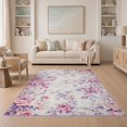 thumbnail image 1 of ODIKA 5'x7' Washable Area Rug Vintage Distressed Boho Faded Motif Ornate Scrolling Border Botanical for Small Living Room, Bedroom, Easy Care, Non-Shedding, Pet Friendly, 1 of 7
