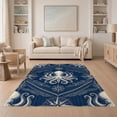 thumbnail image 1 of ODIKA 5'x7' Washable Area Rug Vintage Maritime Octopus Motif Grid Chart Decorative Nautical for Dining Room, Under Table, Home Office, Non-Slip Chair-Friendly, 1 of 7