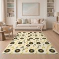 thumbnail image 1 of ODIKA 5'x7' Washable Area Rug Vinyl Note Record Retro Disc Repeating Album Round Cd Themed Music Flowing for Dining Room, Under Table, Home Office, Non-Slip Chair-Friendly, 1 of 7
