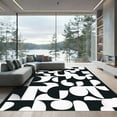thumbnail image 1 of ODIKA 5'x7' Machine Washable Non-Slip Area Rug, Abstract Black High Traffic Rug, Black, 1057142, 1 of 7