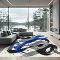 thumbnail image 1 of ODIKA 5'x7' Machine Washable Non-Slip Area Rug, Abstract Black High Traffic Rug, Blue, 956061, 1 of 7