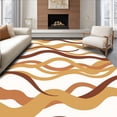 thumbnail image 1 of ODIKA 5'x7' Machine Washable Non-Slip Area Rug, Abstract Cascade Motif with Subtle Earth Toned Waves High Traffic Rug, Brown, 529902, 1 of 7
