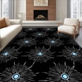 thumbnail image 1 of ODIKA 5'x7' Machine Washable Non-Slip Area Rug, Abstract Cosmic Starburst Design with Radiating Wave High Traffic Rug, Black, 599110, 1 of 7
