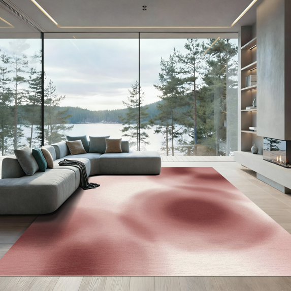 ODIKA 5'x7' Machine Washable Non-Slip Area Rug, Abstract Dusty Rose High Traffic Rug, Pink, 1265349