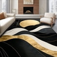 thumbnail image 1 of ODIKA 5x7 Machine Washable Non-Slip Area Rug, Abstract High Traffic Rug with Pad, Black, 20281, 1 of 8