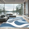 thumbnail image 1 of ODIKA 5'x7' Machine Washable Non-Slip Area Rug, Abstract Navy Blue High Traffic Rug with Pad, Blue, 1056433, 1 of 8