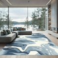 thumbnail image 1 of ODIKA 5'x7' Machine Washable Non-Slip Area Rug, Abstract Navy High Traffic Rug with Pad, Blue, 1031600, 1 of 8