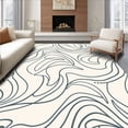 thumbnail image 1 of ODIKA 5'x7' Machine Washable Non-Slip Area Rug, Abstract Nordic Waves Featuring Art Influences High Traffic Rug, Ivory, 463942, 1 of 7