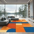 thumbnail image 1 of ODIKA 5'x7' Machine Washable Non-Slip Area Rug, Abstract Orange High Traffic Rug, Orange, 1060562, 1 of 3