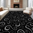 thumbnail image 1 of ODIKA 5'x7' Machine Washable Non-Slip Area Rug, Abstract Smoke Swirl with Flowing Wispy Designs High Traffic Rug, Black, 550531, 1 of 7