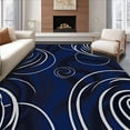 thumbnail image 1 of ODIKA 5'x7' Machine Washable Non-Slip Area Rug, Abstract Swirl Dense Pile Decorative Floor Covering High Traffic Rug with Pad, Blue, 601362, 1 of 8