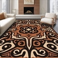 thumbnail image 1 of ODIKA 5'x7' Machine Washable Non-Slip Area Rug, Abstract Swirl Motif with Interlocking Curves and Spirals High Traffic Rug, Brown, 662135, 1 of 7