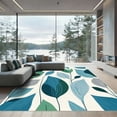thumbnail image 1 of ODIKA 5'x7' Machine Washable Non-Slip Area Rug, Abstract Teal Blue High Traffic Rug, Blue, 1099358, 1 of 7